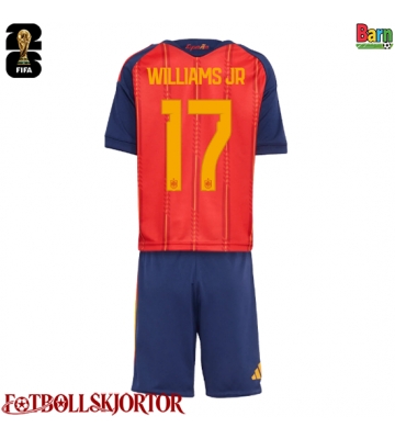 Spanien Nico Williams #17 Hemmakläder Barn VM 2026 Kortärmad (+ Korta byxor)